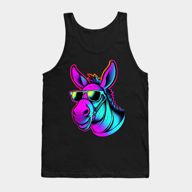 Synthwave Donkey Electro Retro Colorful Tank Top by BetterManufaktur